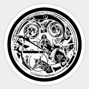 White Pocket Watch Clockwork Sticker